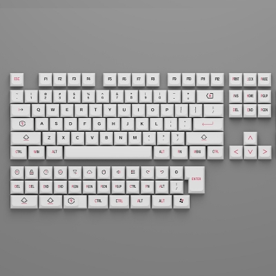 Brief White 104+33 Cherry Profile Keycap Set Cherry MX PBT Dye-subbed for Mechanical Gaming Keyboard